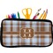 Two Color Plaid Pencil / School Supplies Bags - Small