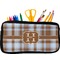 Two Color Plaid Neoprene Pencil Case (Personalized)