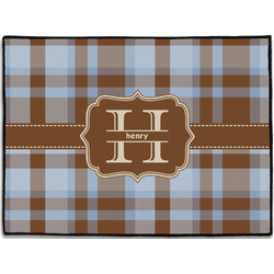Two Color Plaid Door Mat - 24"x18" (Personalized)