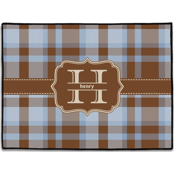 Custom Two Color Plaid Door Mat - 24"x18" (Personalized)