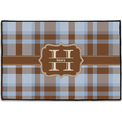 Two Color Plaid Door Mat - 36"x24" (Personalized)
