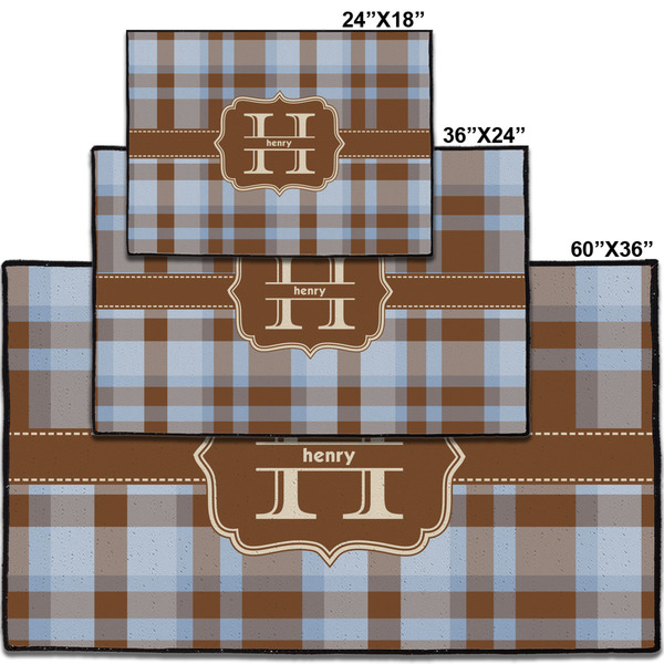 Two Color Plaid Personalized Door Mat - Group Parent IMF