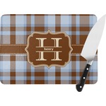 Two Color Plaid Rectangular Glass Cutting Board (Personalized)