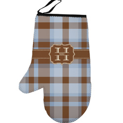 Two Color Plaid Left Oven Mitt (Personalized)