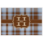 Two Color Plaid Laminated Placemat w/ Name and Initial