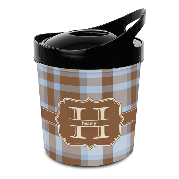 Custom Two Color Plaid Plastic Ice Bucket (Personalized)