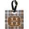 Two Color Plaid Personalized Square Luggage Tag