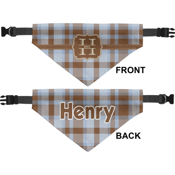 Two Color Plaid Pet Bandana Approval