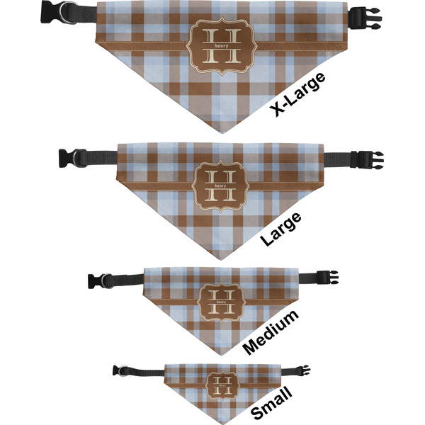 Two Color Plaid Pet Bandana Sizes