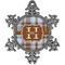 Two Color Plaid Vintage Snowflake Ornament (Personalized)