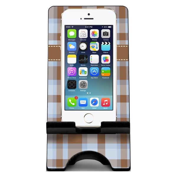 Two Color Plaid Phone Stand w/ Phone
