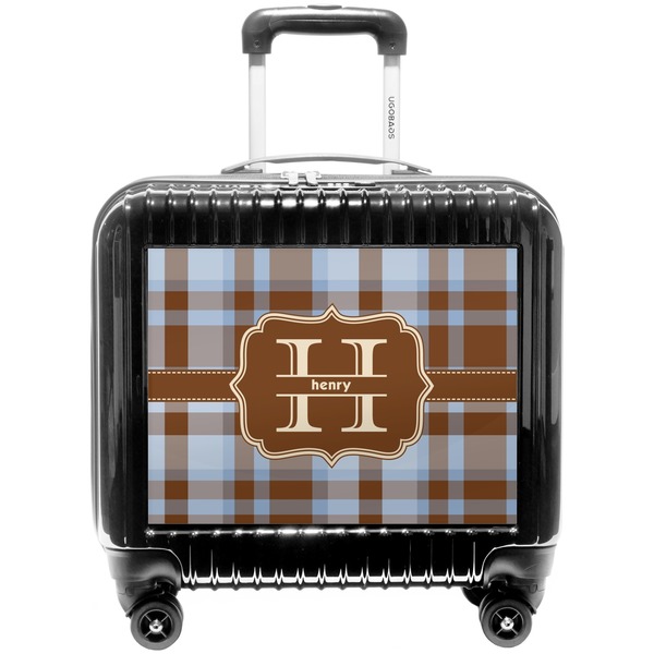 Custom Two Color Plaid Pilot / Flight Suitcase (Personalized)