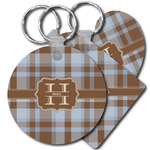 Two Color Plaid Plastic Keychain (Personalized)