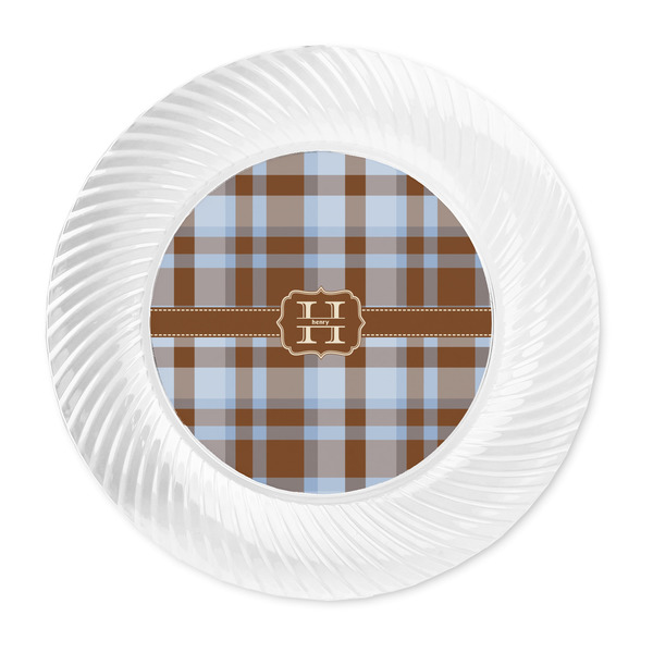 Two Color Plaid Plastic Party Dinner Plates - Approval