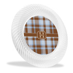 Two Color Plaid Plastic Party Dinner Plates - 10" (Personalized)