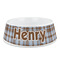 Two Color Plaid Plastic Dog Bowl - Medium (Personalized)