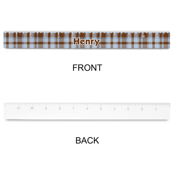 Two Color Plaid Plastic Ruler - 12" - APPROVAL