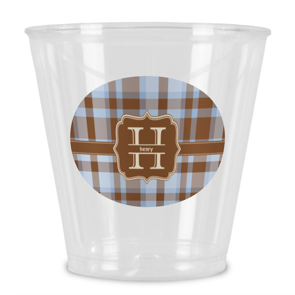 Custom Two Color Plaid Plastic Shot Glass (Personalized)