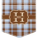 Two Color Plaid Iron On Faux Pocket (Personalized)