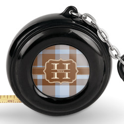 Two Color Plaid Pocket Tape Measure - 6 Ft w/ Carabiner Clip (Personalized)