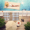 Two Color Plaid Pool Towel Lifestyle