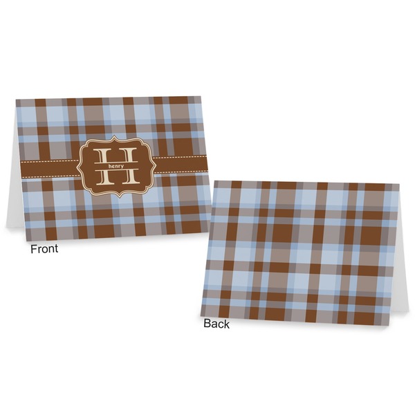 Two Color Plaid Postcard - Front and Back