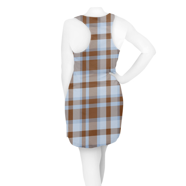Two Color Plaid Racerback Dress - On Model - Back