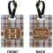 Two Color Plaid Rectangle Luggage Tag (Front + Back)