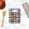 Two Color Plaid Rectangle Trivet with Handle - LIFESTYLE