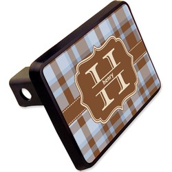 Two Color Plaid Rectangular Trailer Hitch Cover - 2" (Personalized)