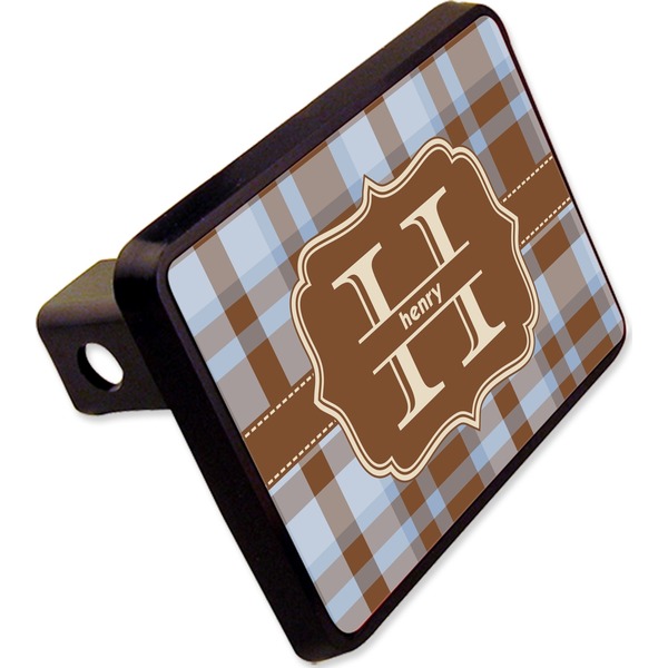 Custom Two Color Plaid Rectangular Trailer Hitch Cover - 2" (Personalized)