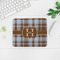 Two Color Plaid Rectangular Mouse Pad - LIFESTYLE 2