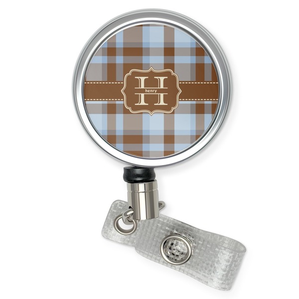 Custom Two Color Plaid Retractable Badge Reel (Personalized)