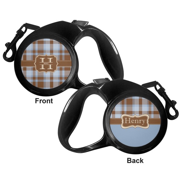 Two Color Plaid Retractable Dog Leash - Medium Large - Apvl