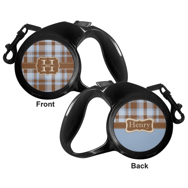 Two Color Plaid Retractable Dog Leash - Small - Apvl