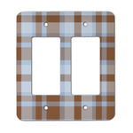 Two Color Plaid Rocker Style Light Switch Cover - Two Switch