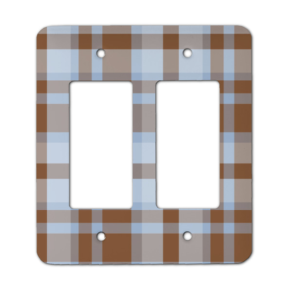 Custom Two Color Plaid Rocker Style Light Switch Cover - Two Switch