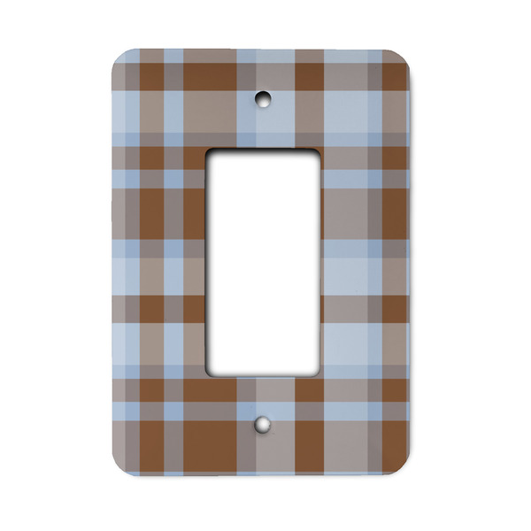 Custom Two Color Plaid Rocker Style Light Switch Cover