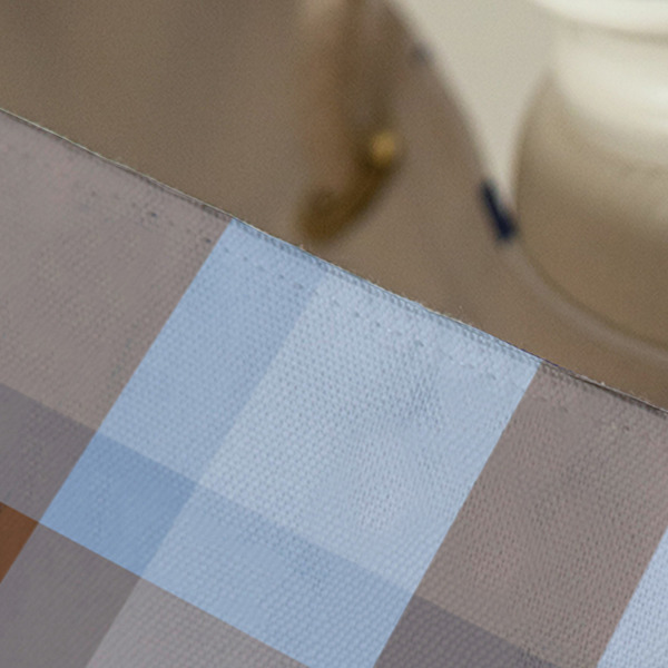 Two Color Plaid Large Rope Tote - Close Up View