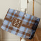 Two Color Plaid Large Rope Tote - Life Style