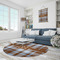 Two Color Plaid Round Area Rug - IN CONTEXT