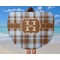Two Color Plaid Round Beach Towel - In Use