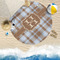 Two Color Plaid Round Beach Towel Lifestyle