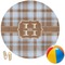 Two Color Plaid Round Beach Towel