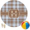 Two Color Plaid Round Beach Towel (Personalized)