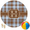 Two Color Plaid Round Beach Towel (Personalized)