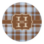 Two Color Plaid Round Decal - Medium (Personalized)