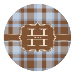 Two Color Plaid Round Decal - Medium (Personalized)