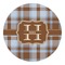 Two Color Plaid Round Decal