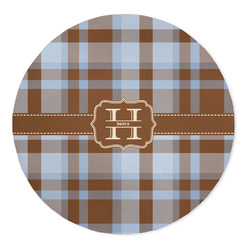 Two Color Plaid 5' Round Indoor Area Rug (Personalized)